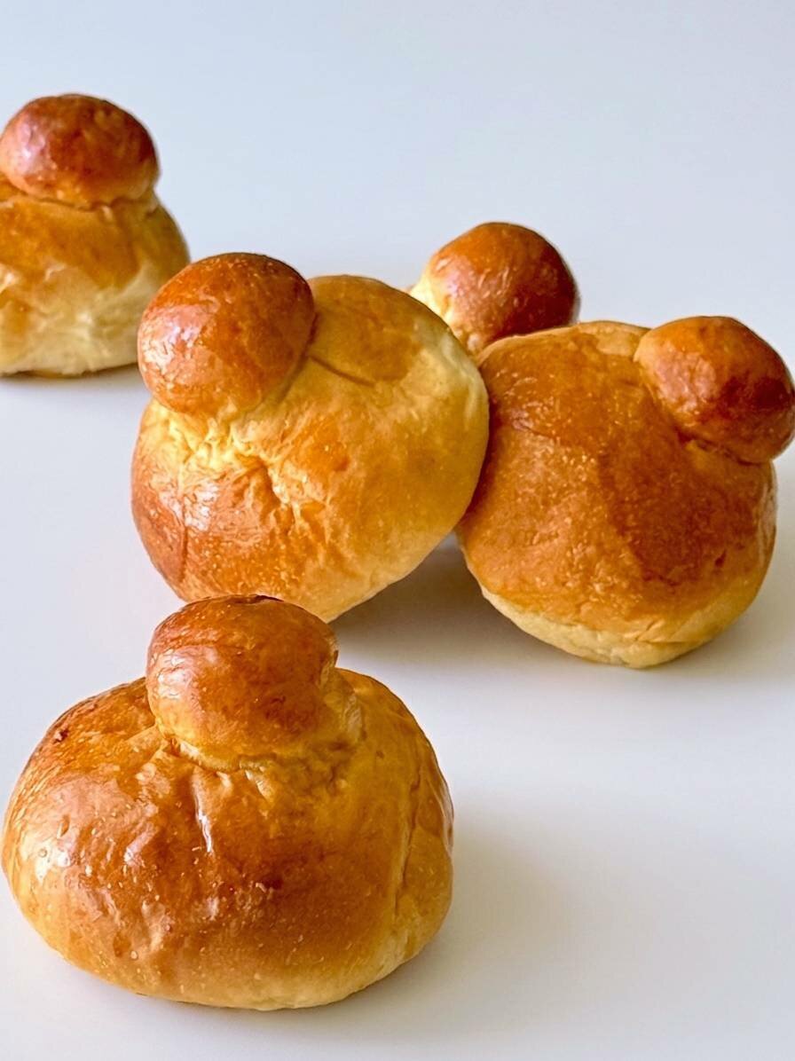 Brioches col tuppo (metodo contemporaneo)
