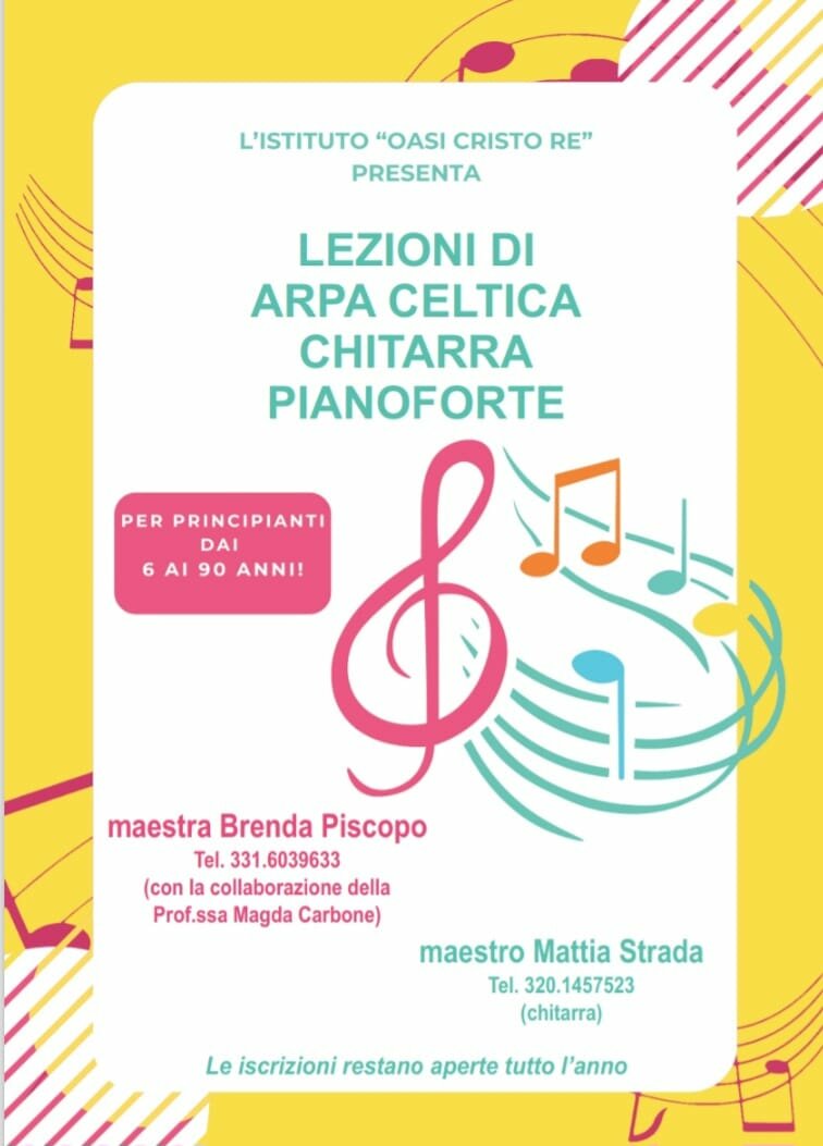 Scuola di pianoforte, arpa celtica, chitarra violino e viola