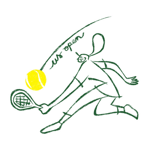 Fernando Cobelo, illustration, Wall Street journal, spot, spot illustrations, cover, tennis, us open, French open, Wimbledon, fashion, newspaper, purple rain illustrators