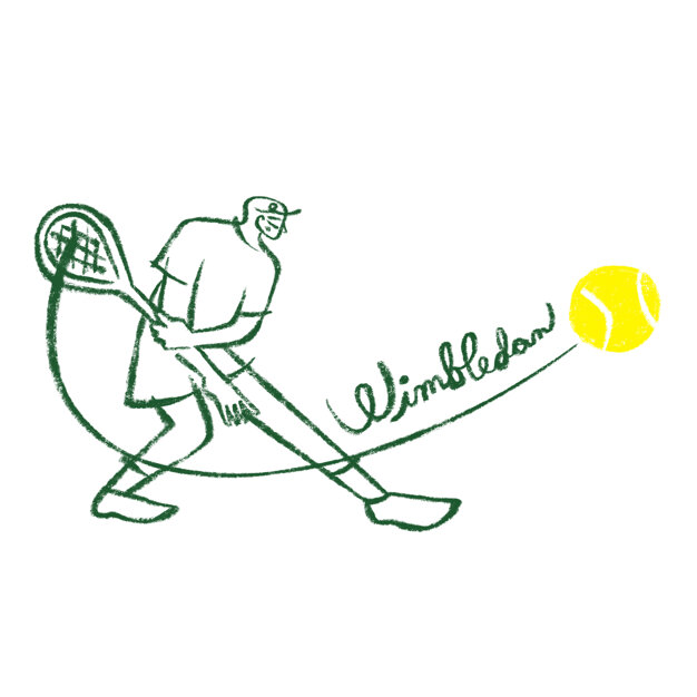 Fernando Cobelo, illustration, Wall Street journal, spot, spot illustrations, cover, tennis, us open, French open, Wimbledon, fashion, newspaper, purple rain illustrators