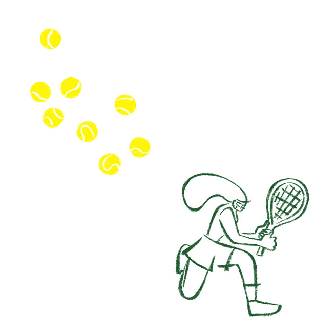 Fernando Cobelo, illustration, Wall Street journal, spot, spot illustrations, cover, tennis, us open, French open, Wimbledon, fashion, newspaper, purple rain illustrators