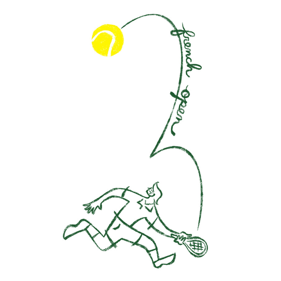 Fernando Cobelo, illustration, Wall Street journal, spot, spot illustrations, cover, tennis, us open, French open, Wimbledon, fashion, newspaper, purple rain illustrators
