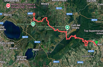 traversata lariano rocca di papa mappa