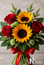 bouquet-di-girasoli-e-rose-rosse-sole-e-passione