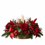 centrotavola-natalizio-con-tre-candele-rose-rosse-e-accenti-oro-artigianale-a-milano