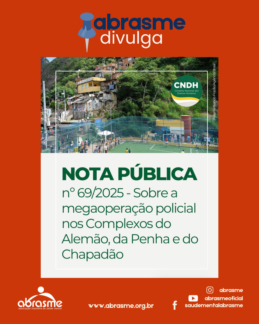 Abrasme divulga a Nota Pública CNDH nº 69/2025