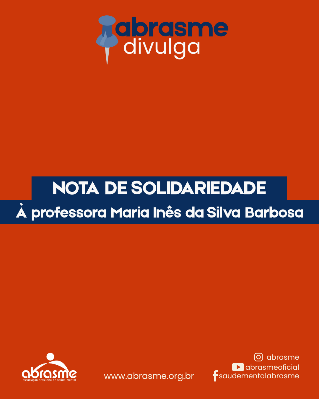 Nota de Solidariedade à profa. Dra. Maria Inês da Silva Barbosa