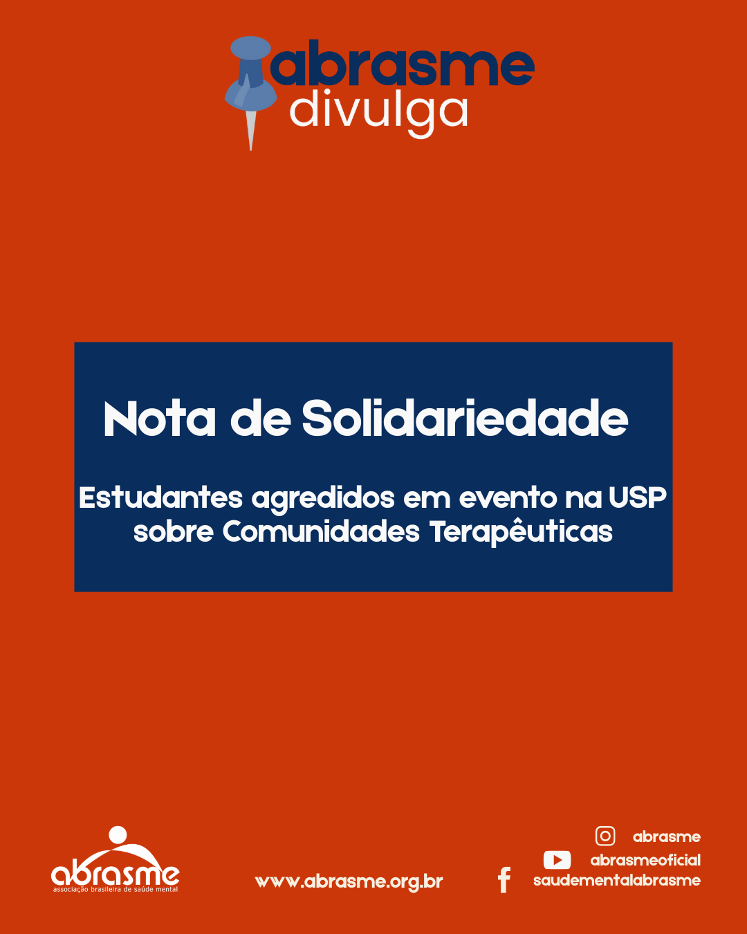 Nota de Solidariedade - Estudantes agregidos em evento na USP sobre Comunidades Terapêuticas