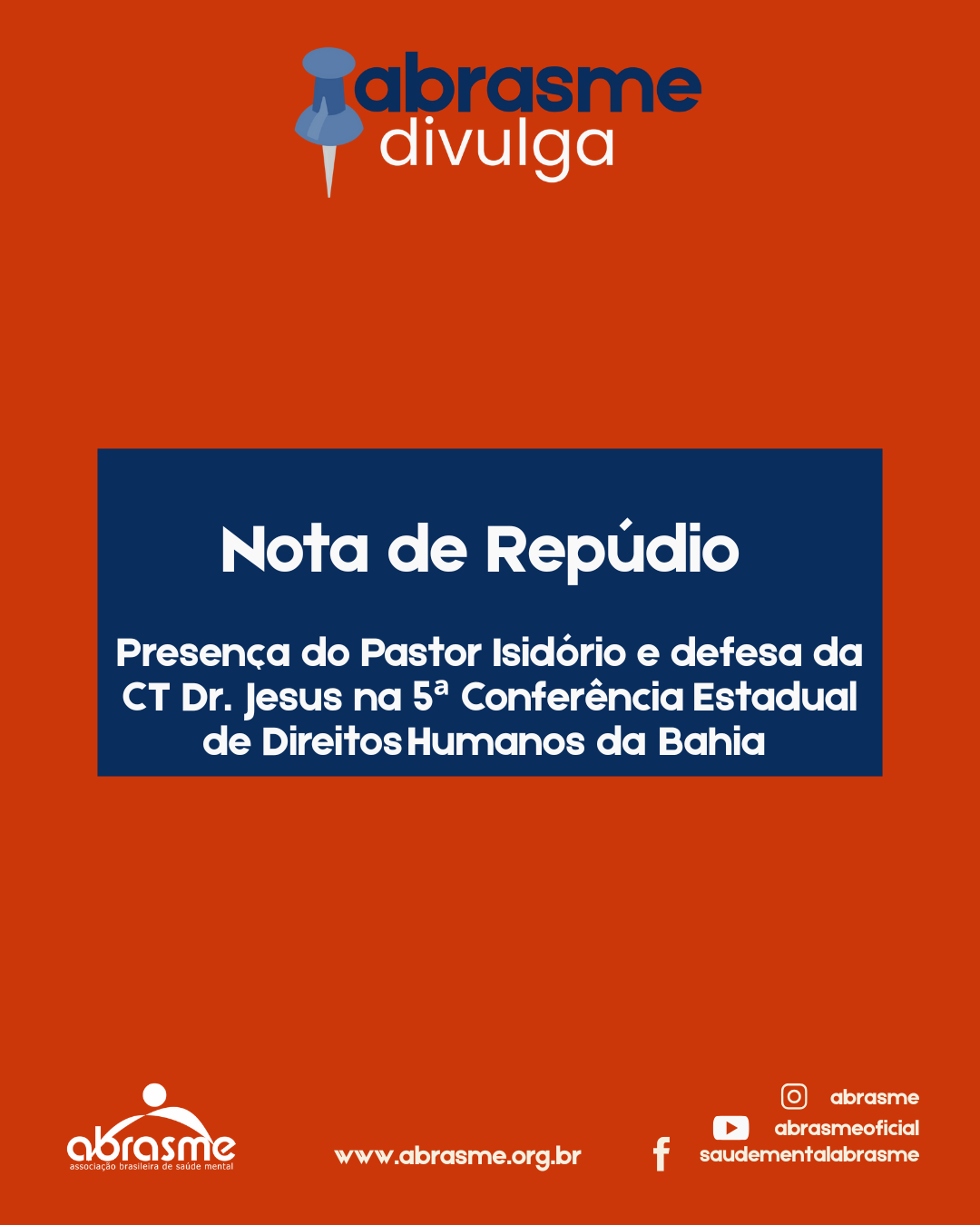 Nota de Repúdio - Presença do Pastor Isidório e defesa da Dr. Jesus na 5CoEDH da Bahia