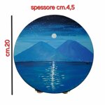 tamburello-artigianale-in-legno-e-pelle-veduta-di-napoli-di-notte-dipinto-a-mano-con-pittura-acrilica-varie-misure-made-in-italy