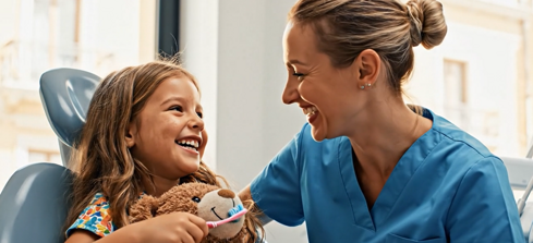 Dentista per bambini a Udine durante visita di odontoiatria pediatrica